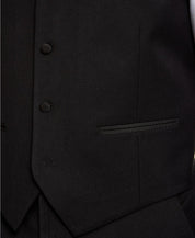 Alfani Mens Classic fit Button-Up Tuxedo Suit Vest Medium Black Solid Stretch