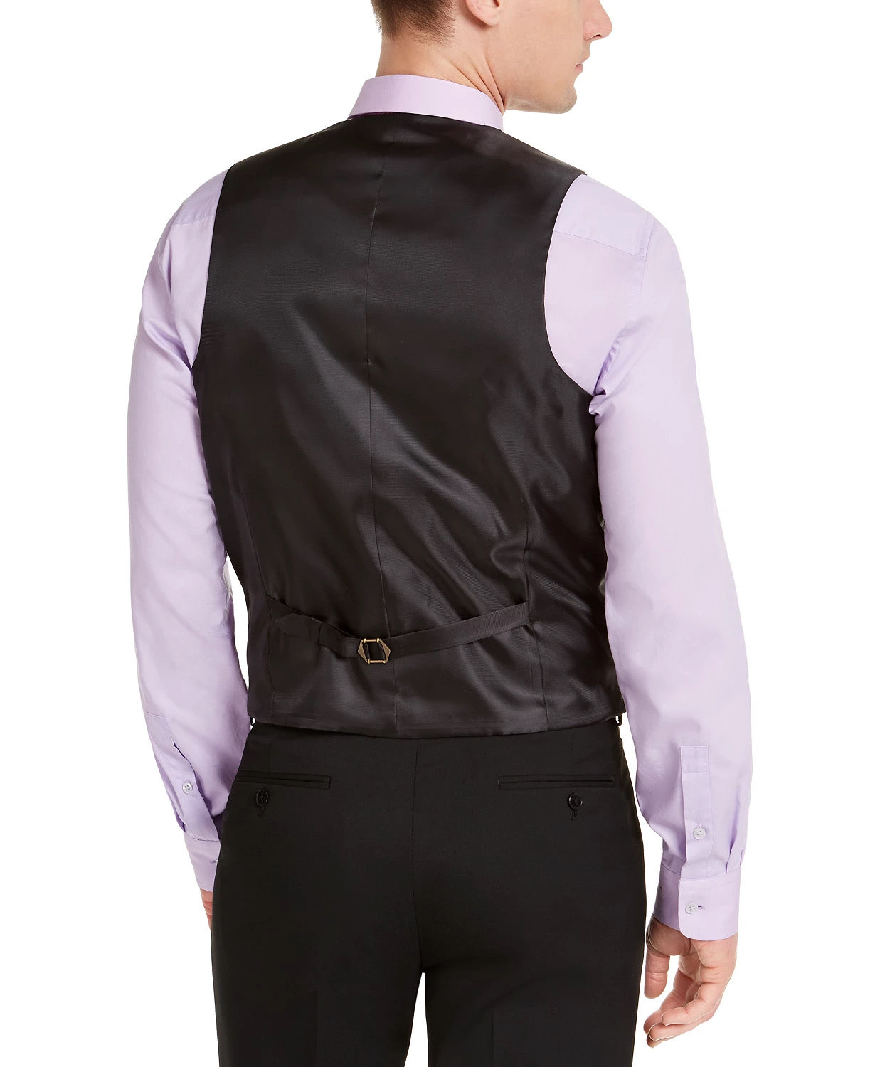 Alfani Mens Classic fit Button-Up Suit Vest XL Black Solid Stretch