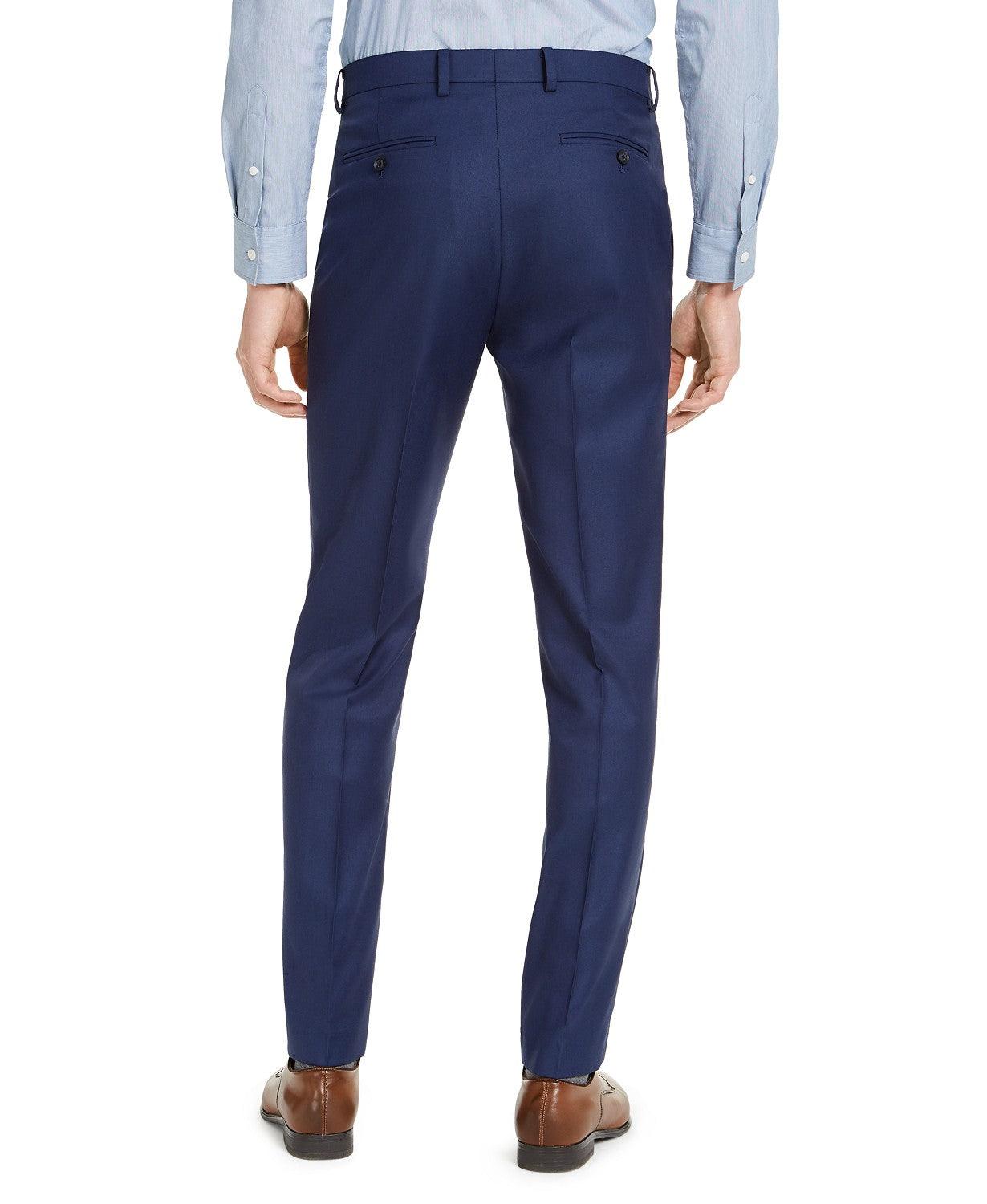 Alfani Mens Slim fit Dress Pants 32 / 30 Navy Blue Solid Stretch