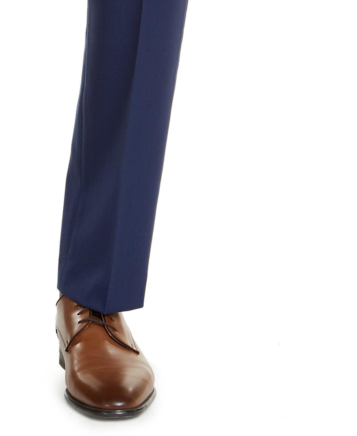 Alfani Mens Slim fit Dress Pants 32 / 30 Navy Blue Solid Stretch