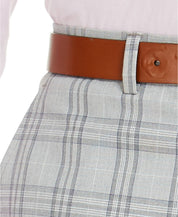 Tommy Hilfiger Men's Modern-Fit TH Flex Stretch Grey Plaid Dress Pants 38 x 30