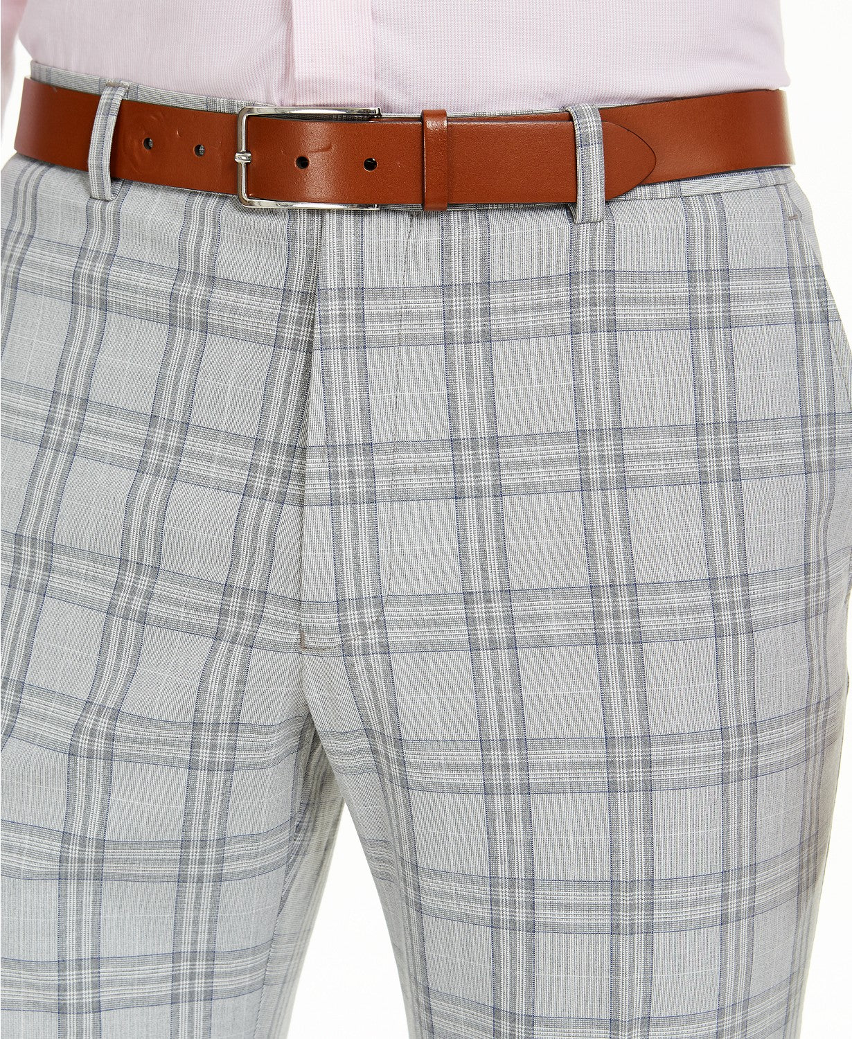 Tommy Hilfiger Men's Classic-Fit TH Flex Stretch Grey Plaid Dress Pants 32 x 30