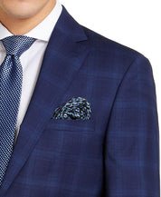 DKNY Men's Modern-Fit Stretch Suit Jacket Blue Plaid 38R