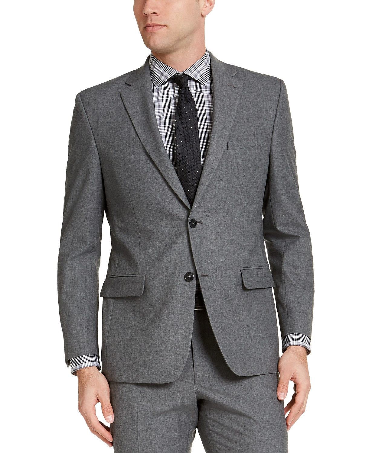 Izod Mens Classic fit Suit Jacket Only 36 R Grey Solid Sport Coat