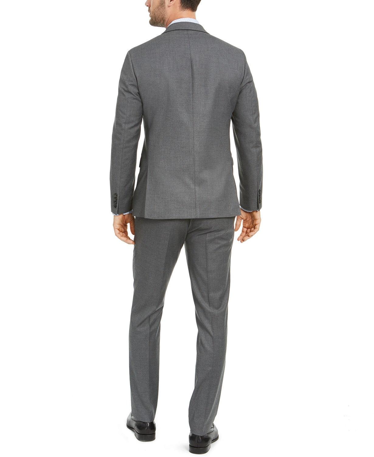 Van Heusen Men's Flex Slim Fit Suit 46L / 39 x 33 Grey Flat Pant