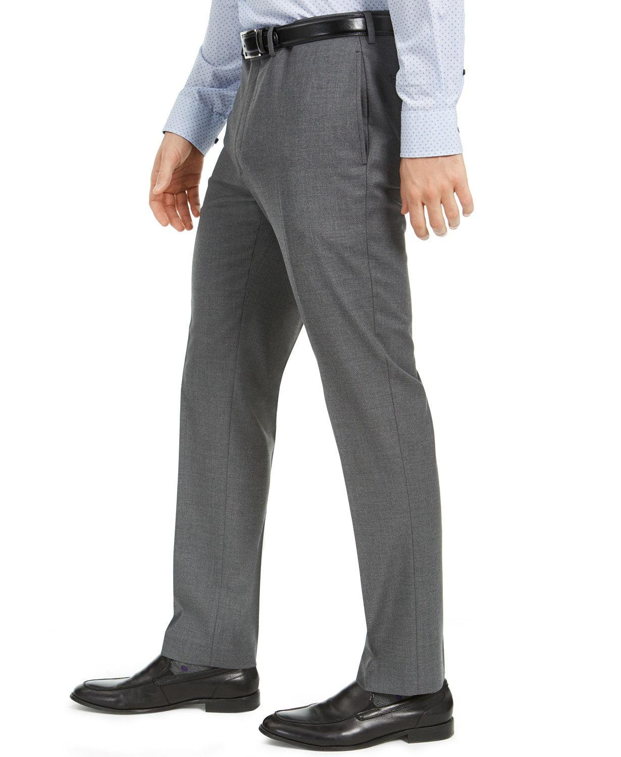 Van Heusen Men's Flex Solid Slim Fit Suit 40S / 33 x 30 Grey Flat Pant