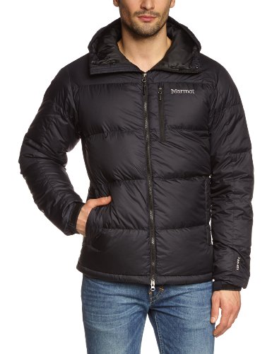 Marmot Mens Guides Down Hoody Coat Puffer Jacket Black Large