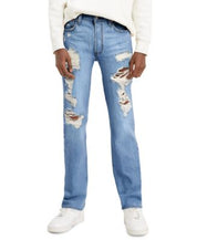 Levis Mens 501 Original-Fit Ripped Jeans Shuttle Blue 34 x 30