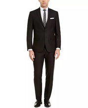 Van Heusen Mens Slim fit 2 Piece Suit 37 R / 30 Waist Black Striped Stretch