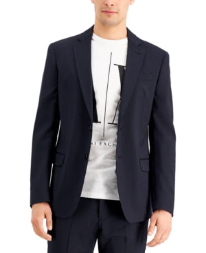 Ax Armani Exchange Mens Slim fit Suit Jacket Blazer 38 R Navy Blue Solid
