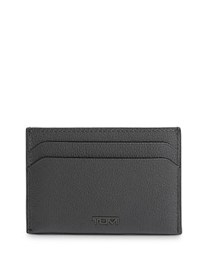Tumi Men's Money Clip Leather Card Case Wallet Money Clip Grey Texture