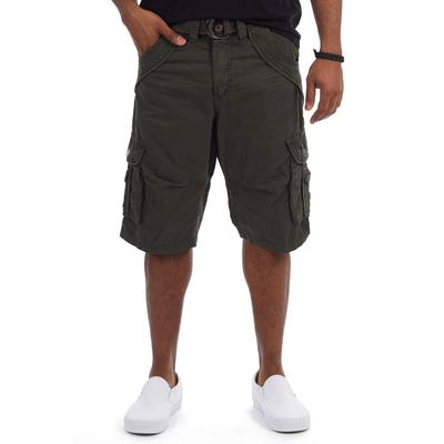 X Ray Men's Belted Double Pocket Cargo Shorts Charcoal 38