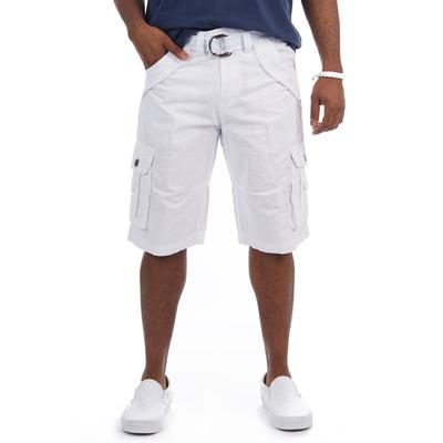 X Ray Men's Belted Double Pocket Cargo Shorts White 30