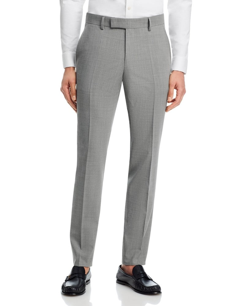 Hugo Boss Mens Extra-Slim fit Wool Dress Pants 34 / 32 Gray Solid