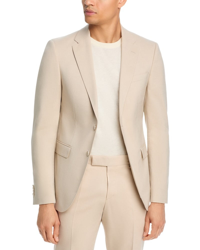 Hugo Boss Mens Extra Slim fit Cotton Suit Jacket Blazer 38 R Beige Solid