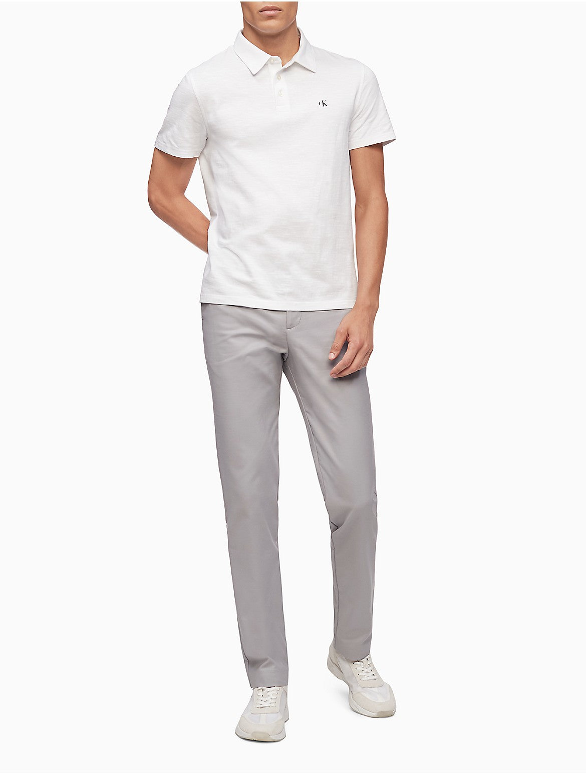 Calvin Klein Men's Slim-Fit Performance Stretch Chino Pants Alloy 34 x 32