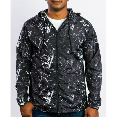 Beautiful Giant Mens Regular fit Windbreaker Coat Large Black Geometric