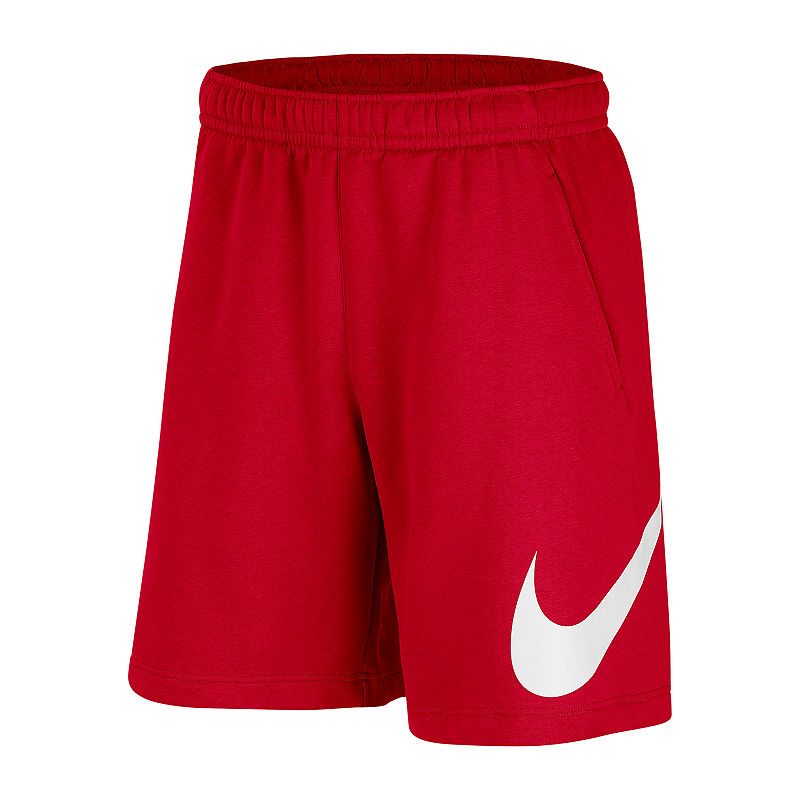 Nike Men's Sportswear BB GX Graphic Club Fleece Shorts 10" Red White 2XL