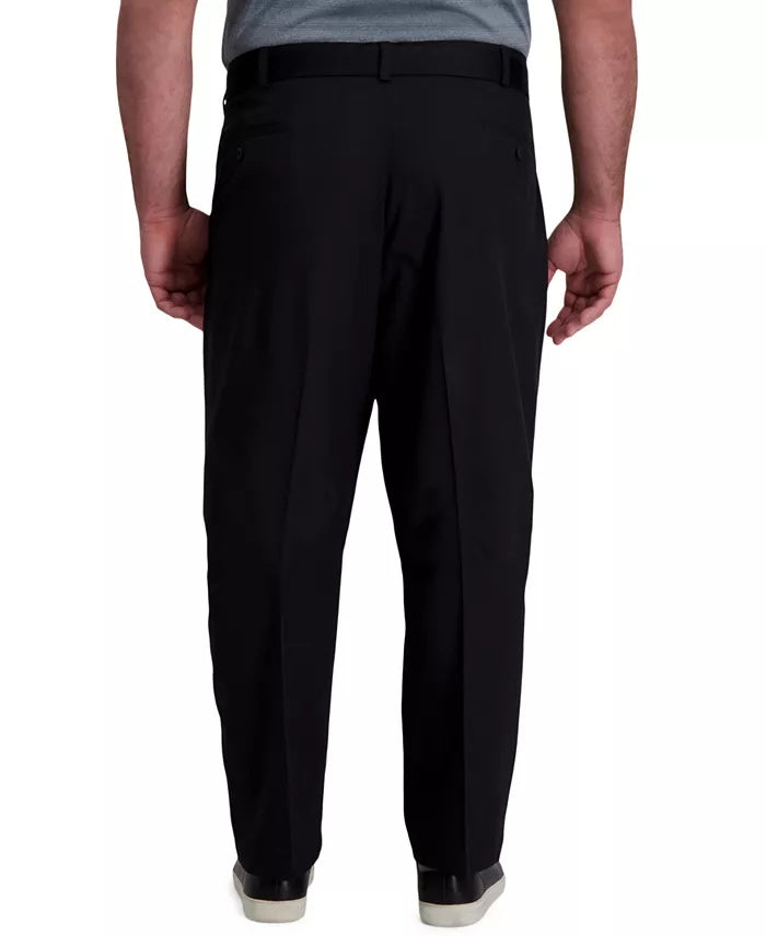 Haggar Mens Classic fit Dress Pants 44 / 30 Black Solid