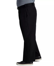 Haggar Mens Classic fit Dress Pants 44 / 30 Black Solid