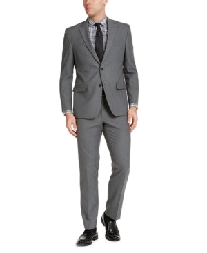 Izod Men's Classic-Fit Suit 48R / 42 x 32 Mid Grey Flat Pant