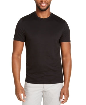 Alfani Men's Ribbed Crewneck T-shirt Black Small