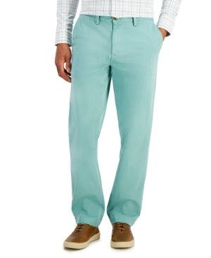 CLUBROOM Mens Green Flat Front  Straight Leg Classic Fit Stretch Chino Pants 32 x 32