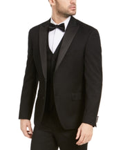Alfani Mens Slim fit Tuxedo Jacket Blazer 38 S Black Solid Stretch