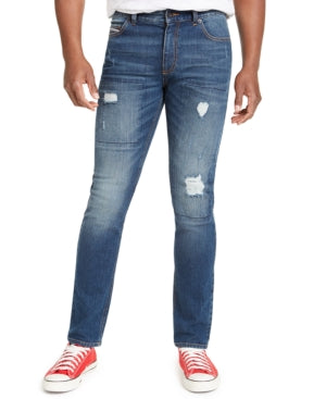 Sun + Stone Men's Slim Fit Distressed Jeans Riverview Wash Blue 36 x 30