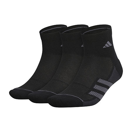 Adidas Men's 3 Pack Superlite Quarter Socks Black 6 to 12