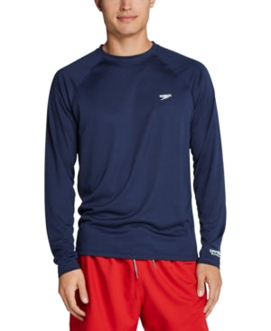 Speedo Men's Long Sleeve Swim T Shirt Blue 2XL