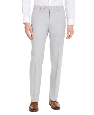 Alfani Mens Slim Fit Stretch Light Grey Dress Pants 38 x 32