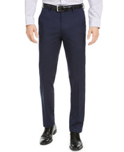 Alfani Mens Slim fit Dress Pants 34 / 30 Navy Blue Solid Stretch