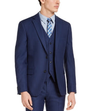 Alfani Mens Slim fit Suit Jacket Blazer 36 S Blue Solid Stretch
