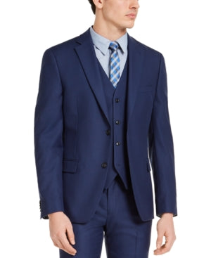 Alfani Mens Slim fit Suit Jacket Blazer 36 S Blue Solid Stretch