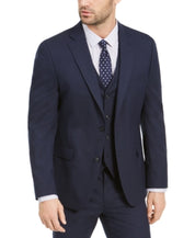 Alfani Mens Slim fit Suit Jacket Blazer 38 R Navy Blue Solid Stretch