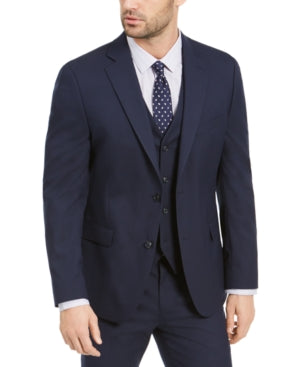 Alfani Mens Slim fit Suit Jacket Blazer 40 R Navy Blue Solid Stretch