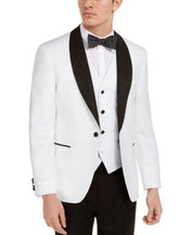 Alfani Mens Slim fit Suit Jacket Blazer 36 S White Black Floral