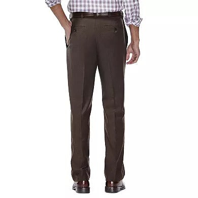 Haggar Mens Classic fit Dress Pants 36 / 30 Brown Solid