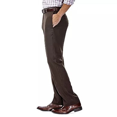 Haggar Mens Classic fit Dress Pants 36 / 30 Brown Solid