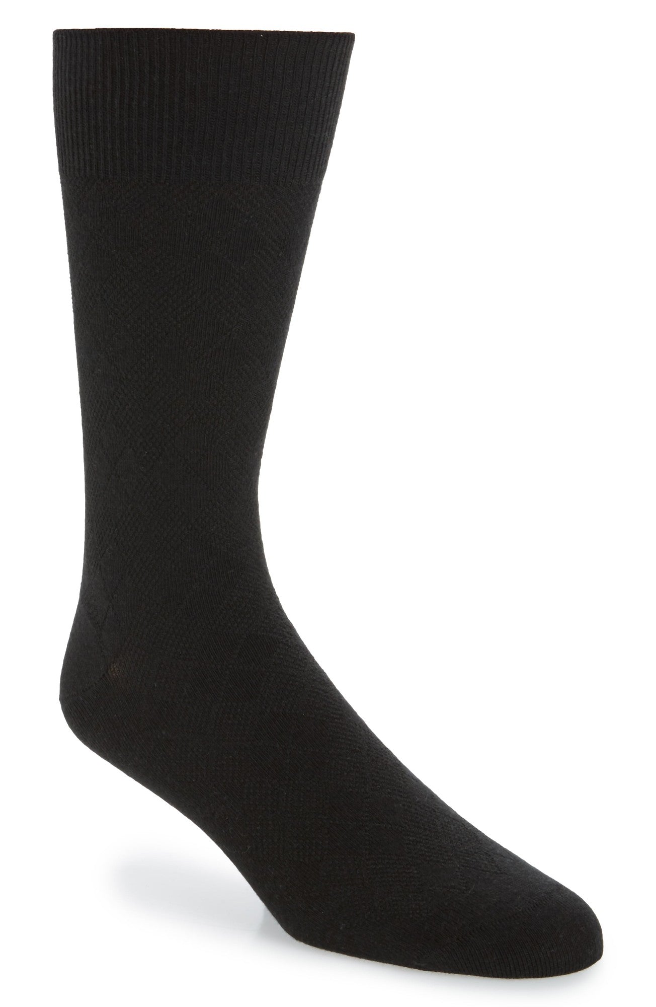 Cole Haan Mens Solid Dress Crew Socks Black Size 7 - 12
