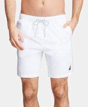 Nautica Mens Regular fit Swim Trunks Swimwear Medium / 8 White Solid