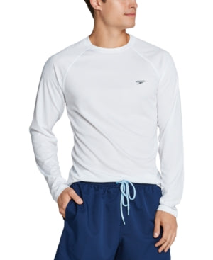 Speedo Men's Long Sleeve Swim T Shirt White XL