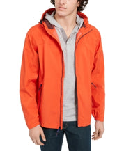 Hawke & Co. Men's All Season Lightweight Stretch Hooded Rain Jacket Orange Large