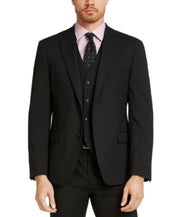 Alfani Mens Slim fit Suit Jacket Blazer 40 L Black Solid Stretch