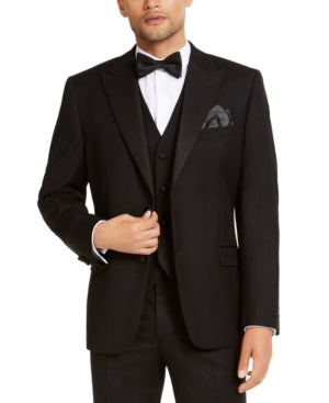 Alfani Mens Classic fit Tuxedo Jacket Blazer 38 L Black Solid