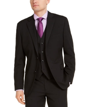 Alfani Mens Classic fit Suit Jacket Blazer 40 L Black Solid Stretch