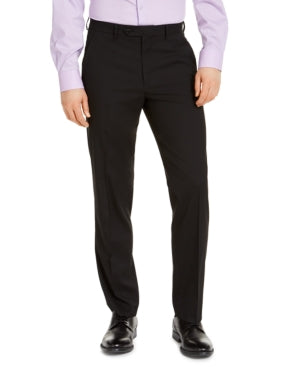 Alfani Mens Classic fit Dress Pants 32 / 30 Black Solid Stretch