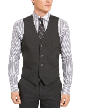 Alfani Mens Classic-Fit Stretch Suit Vest Charcoal Large