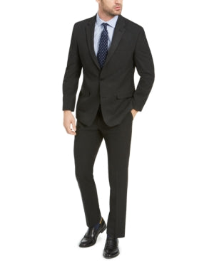 IZOD Classic Fit Full Suit Charcoal Grey 40L / 34 x 34 Flat Pant